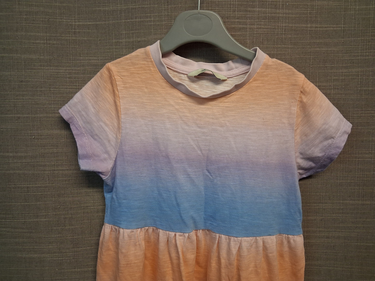 George Girs Ombre Blue Orange T-Shirt Dress Short Sleeve Jersey Age 4-5 Years