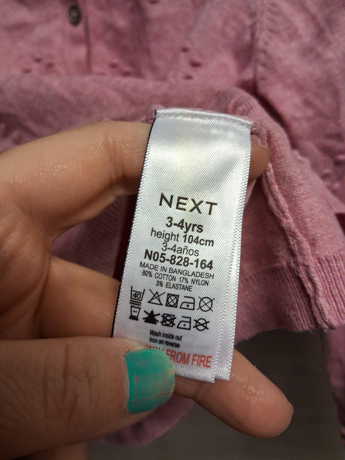Next Pink Light Weight Cardigan Age 3-4 Years
