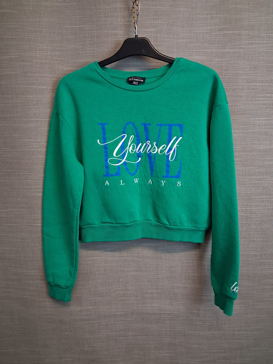 New Look Girls Green Crop Sweater Age 14-15 Years
