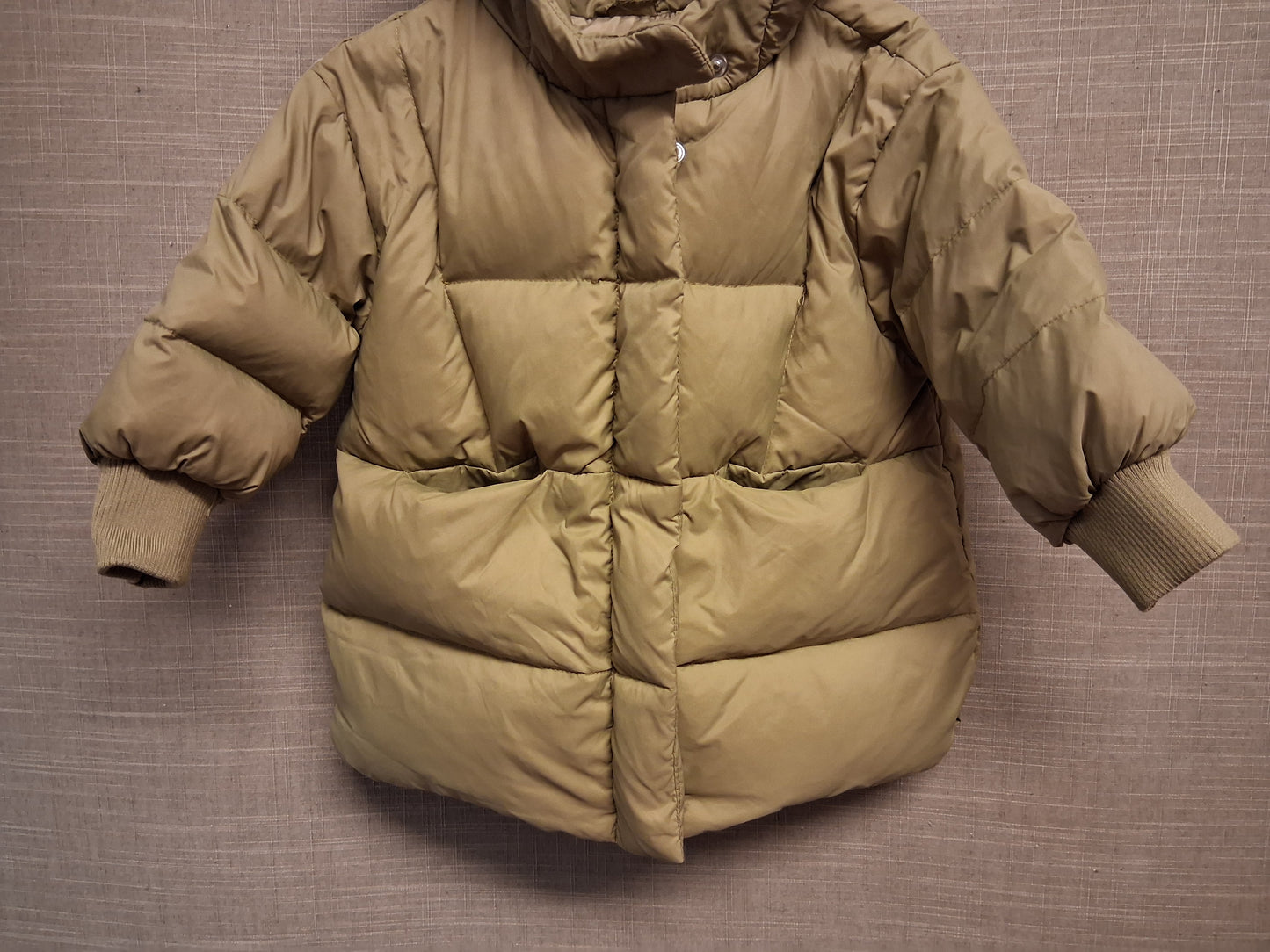Zara Boys Beige Brown Puffer Coat Age 9-12 Months