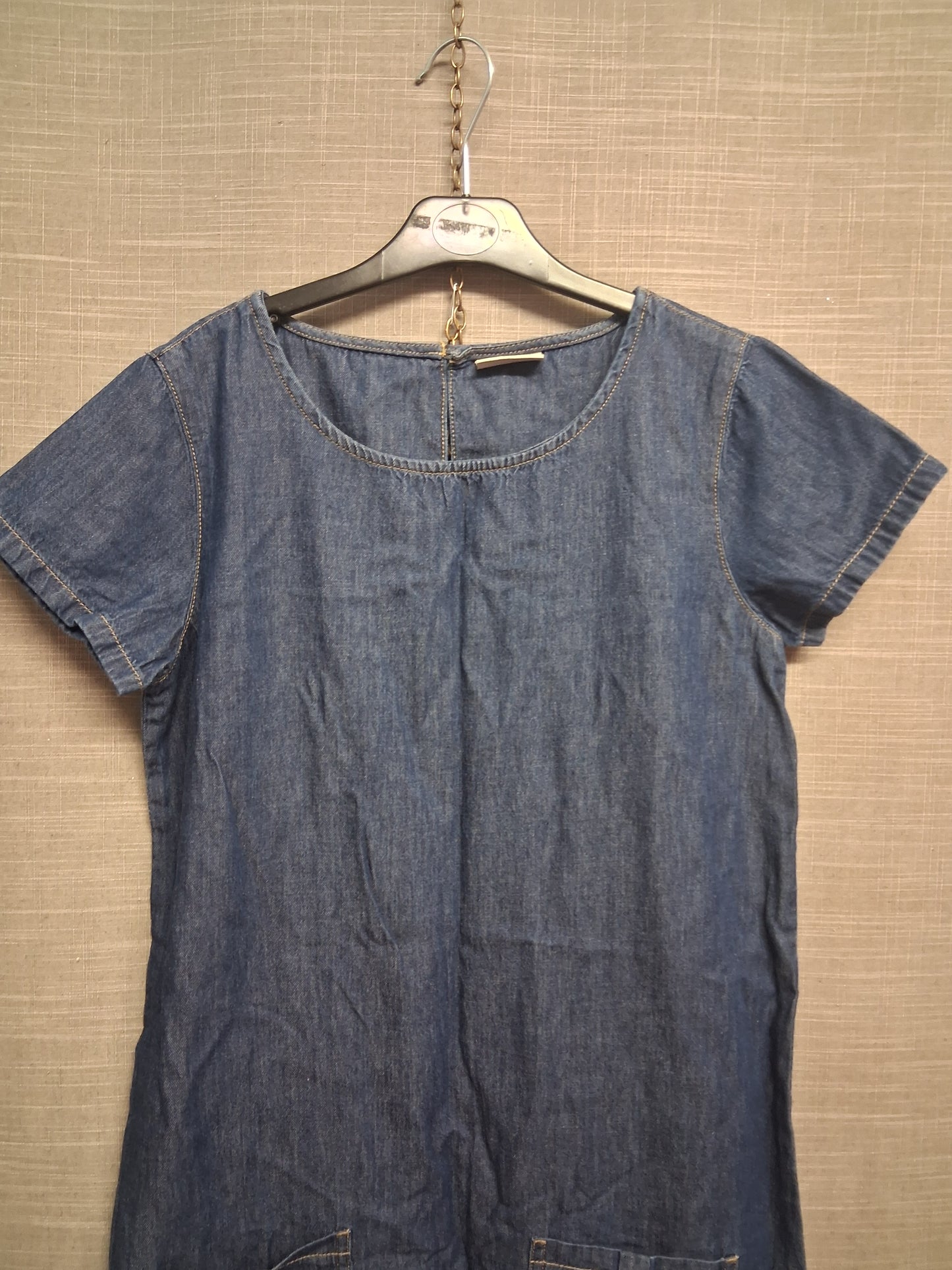 Next Dress Girls Denim Blue Short Sleeve A Line Age 16