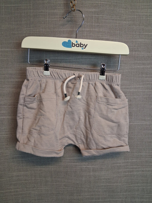 Next Boys Jersey Cotton Shorts Age 6-9 Months Light Brown