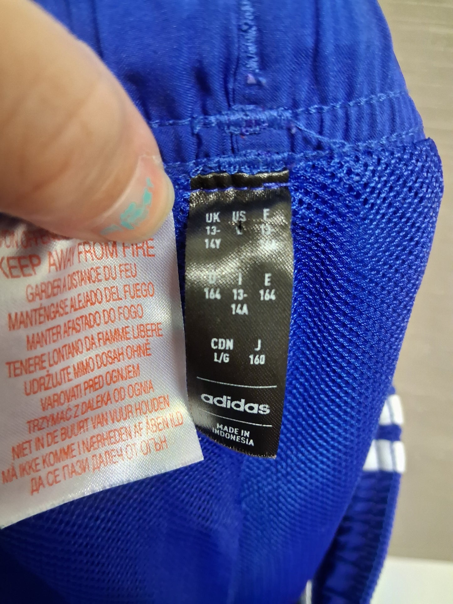Adidas Boys Blue Shorts Age 13-14 Years