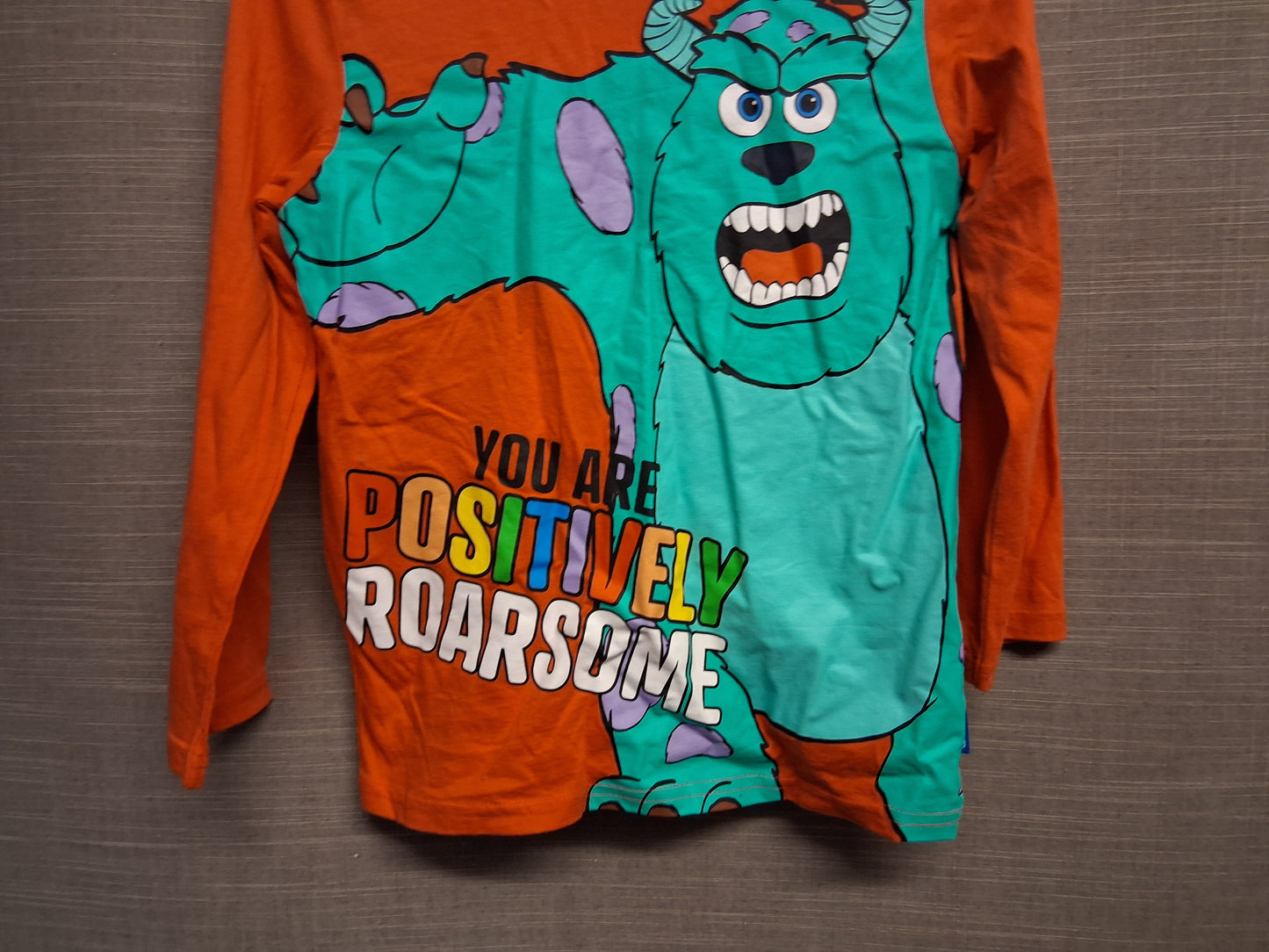 George Disney Monsters Inc Sully  Long Sleeve Red T-Shirt Age 6-7 Years