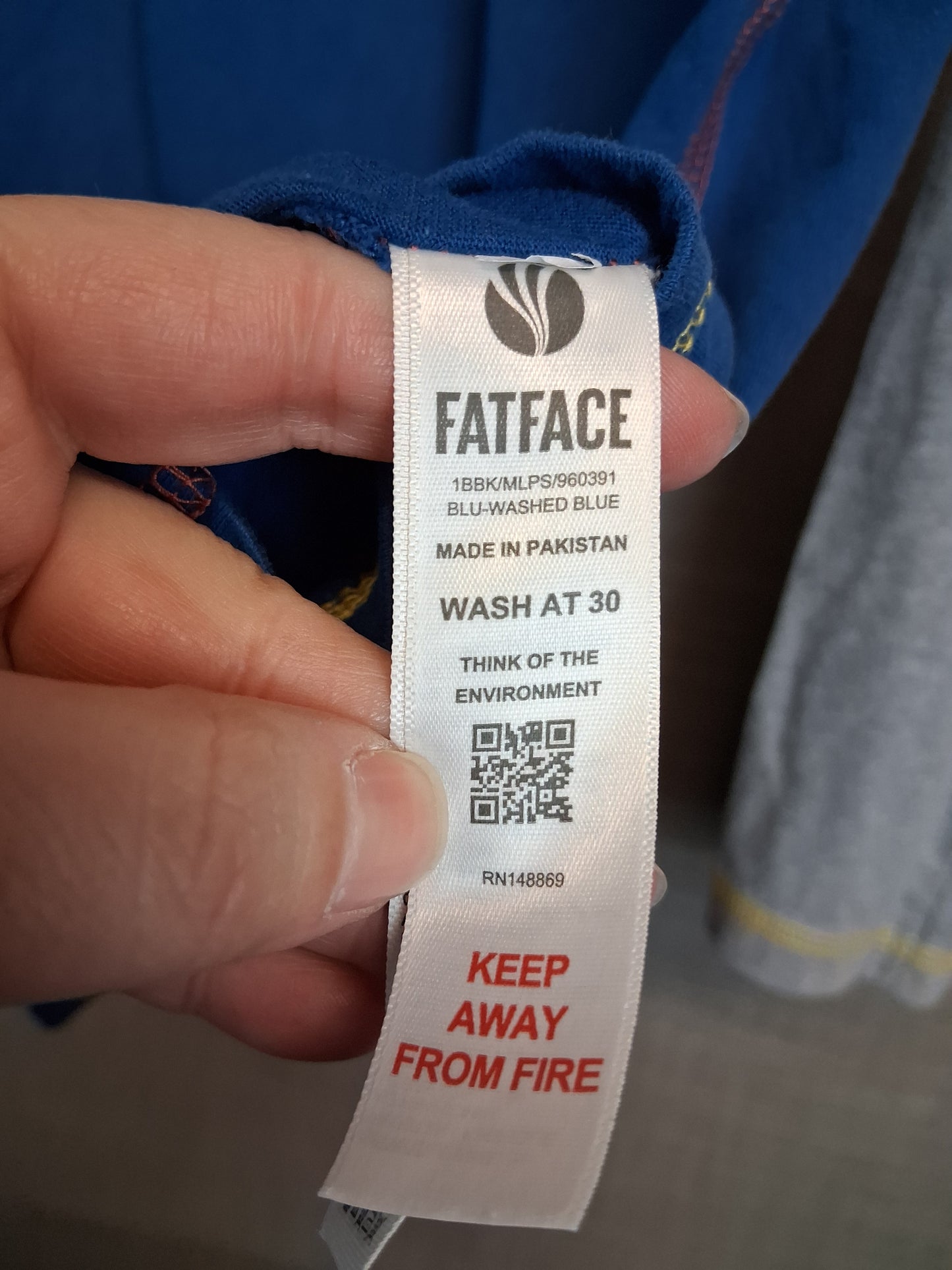 Fat Face Boys Blue Grey Long Sleeve T-Shirt Age 10-11 Years