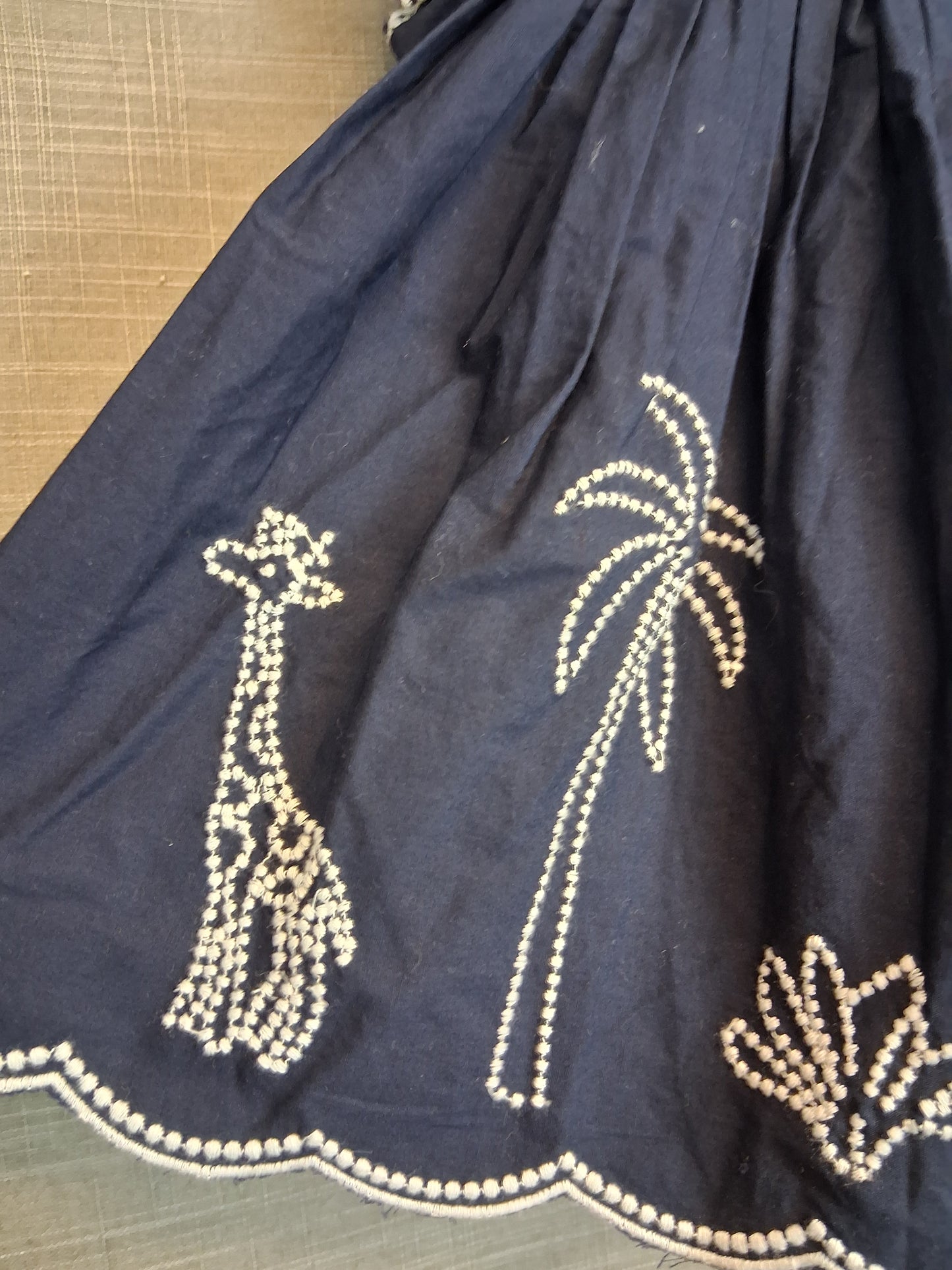 Next Girls Navy Embroidered Dress Age 3-6 Months New