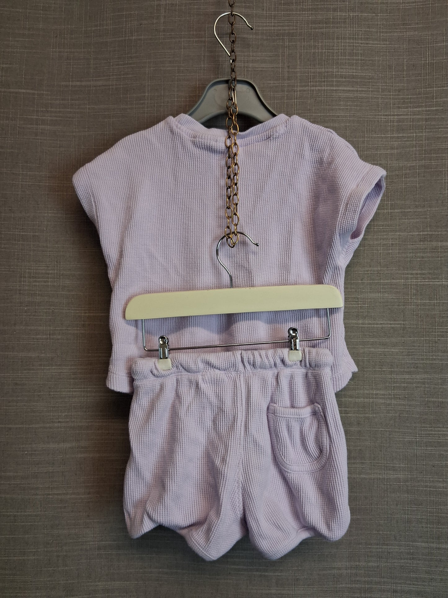 Zara Girls 2 Piece Outfit Lilac T-Shirt & Shorts Age 2-3 Years