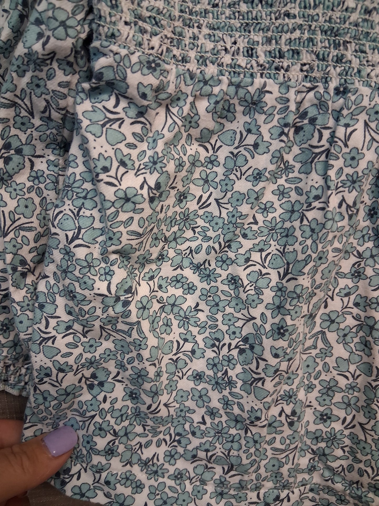 Marks & Spencer Girls Blue Floral Long Sleeve Top Age 12-18 Months