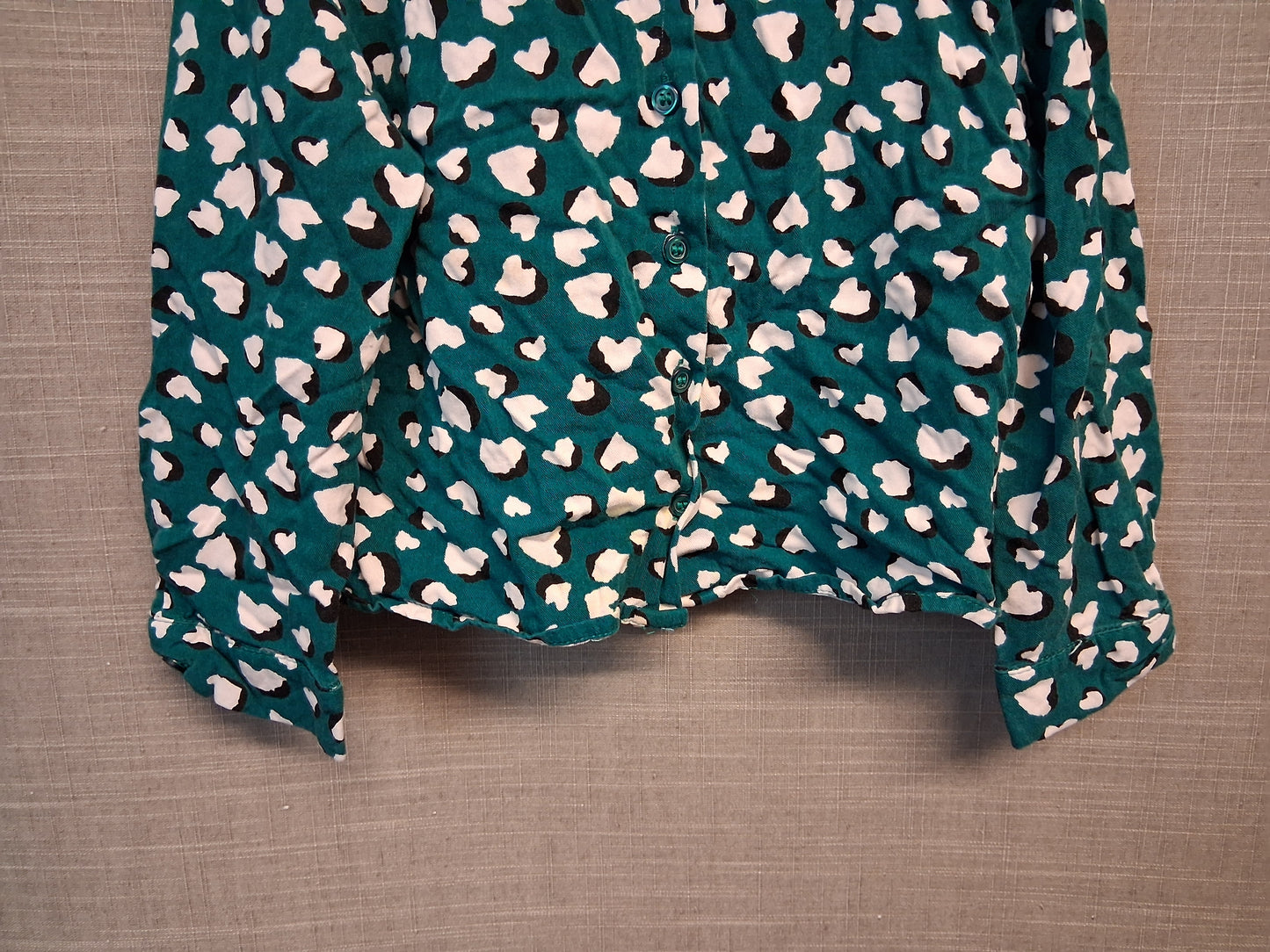 Next Girls Green Animal Print Cropped Shirt Age 5-6 Years