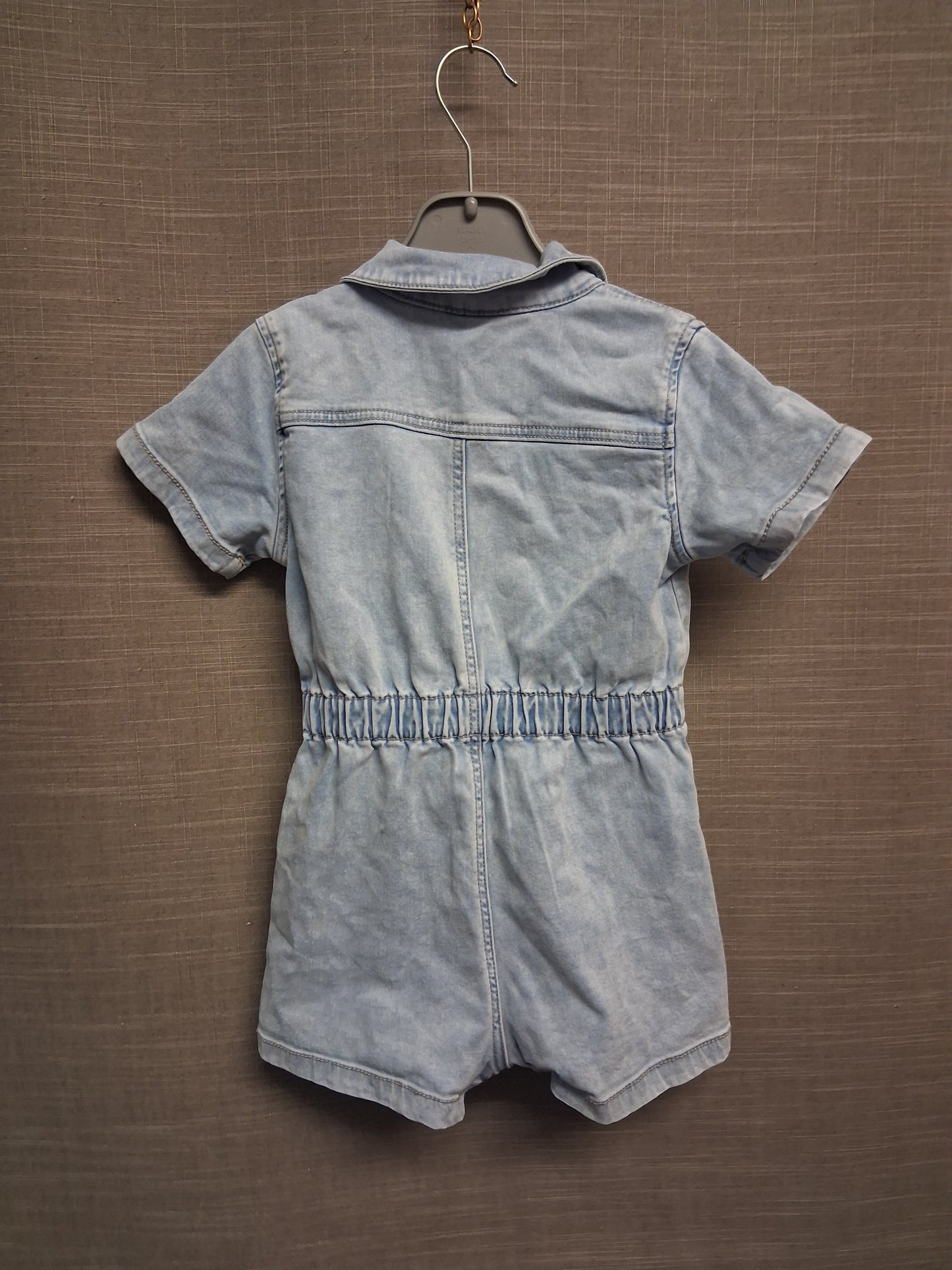 Zara Playsuit Denim Short Sleeve Blue Age 2-3 Years