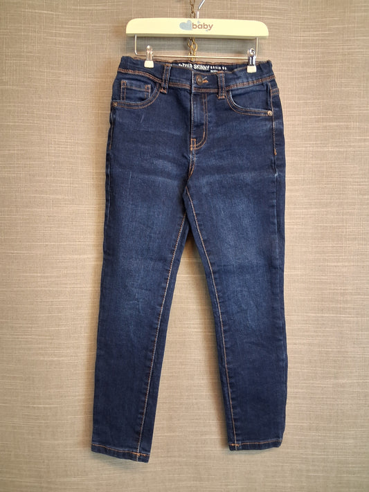 Primark Boys Skinny Blue Jeans Age 6-7 Years Adjustable Waist
