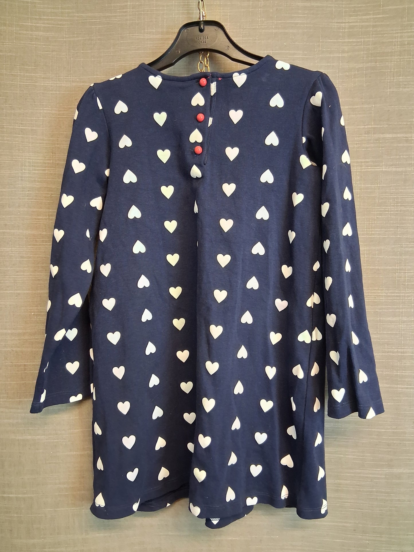 Nula Bug Girls Long Sleeve Love Heart Dress Age 6-7 Years Navy