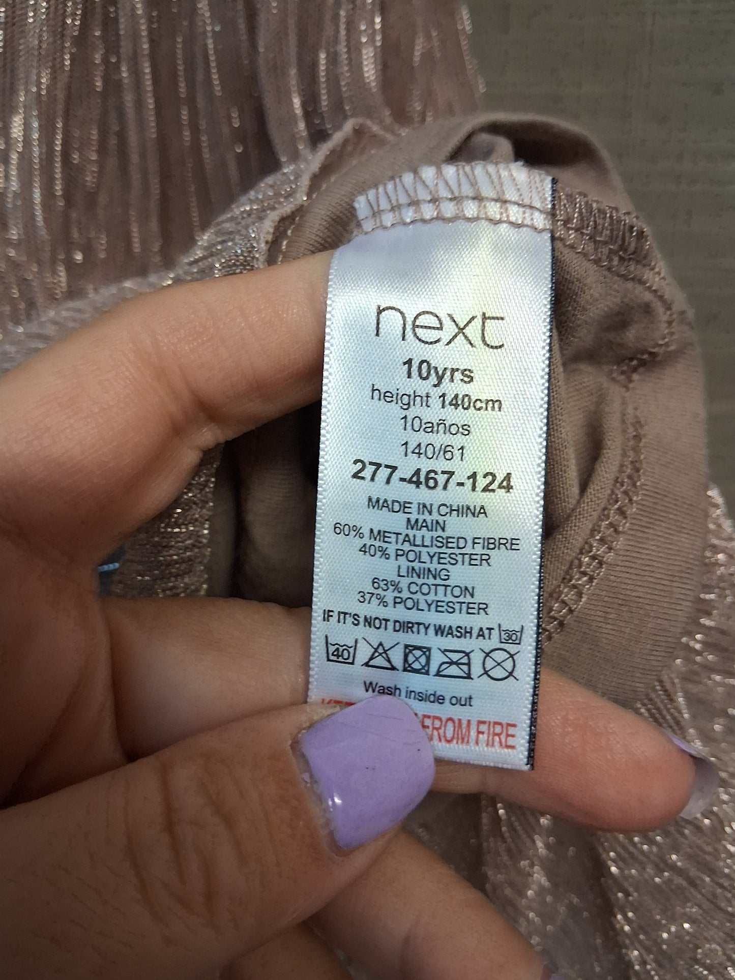 Next Girls Tiered RaRa Skirt Blush Pink Glittery Age 10 Years