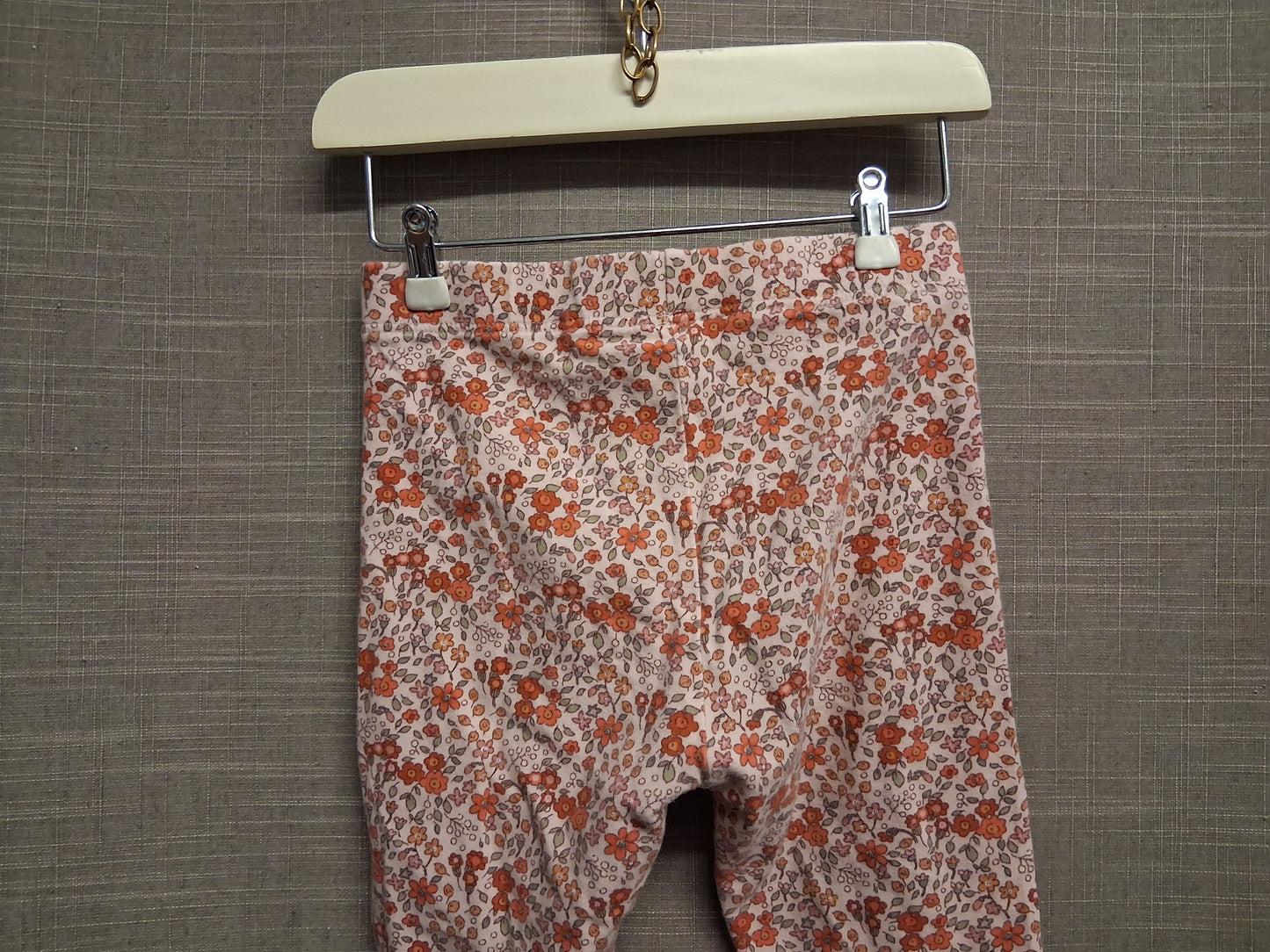 Next Girls Pink Floral Leggings Jersey Age 2-3 Years