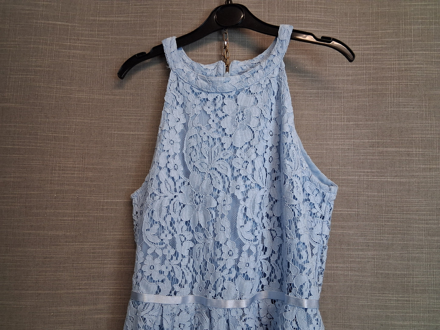 New Look Girls Blue Lace Sleeve Dress Age 13 Years