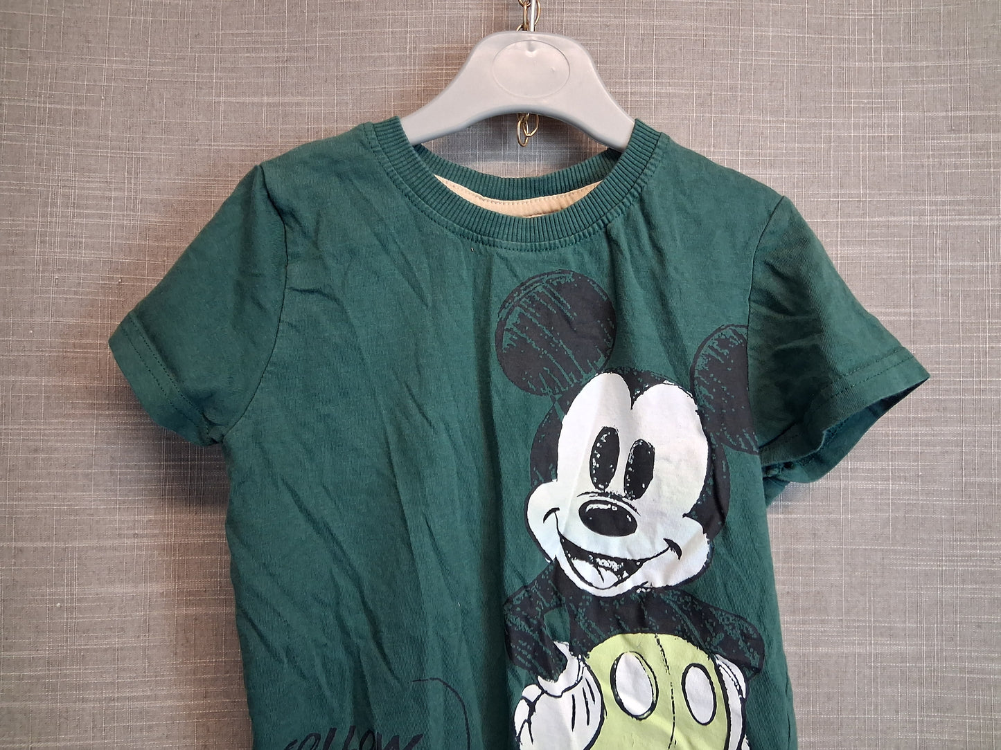Disney Boys Mickey Mouse Green Short Sleeve T-Shirt Age 6 Years