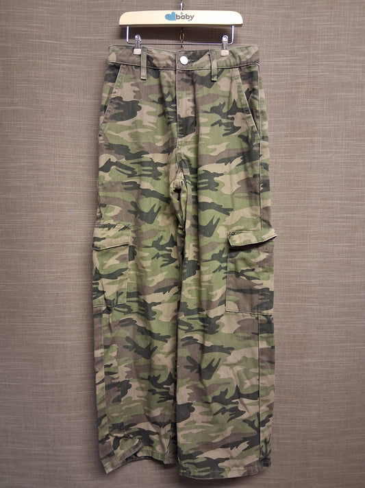 Primark Girls Camouflage Cargo Trousers Age 11-12 Years Green Mix