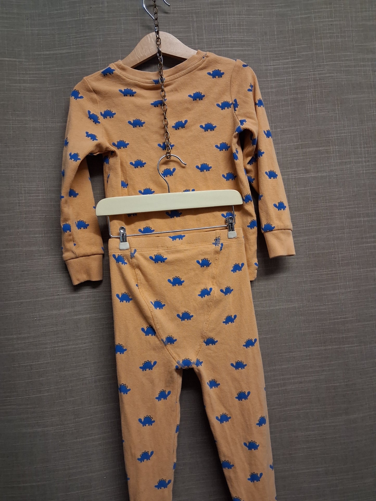 Next Boys Orange Dinosaur Pyjamas PJs 2 Piece Set Age 3-4 Years