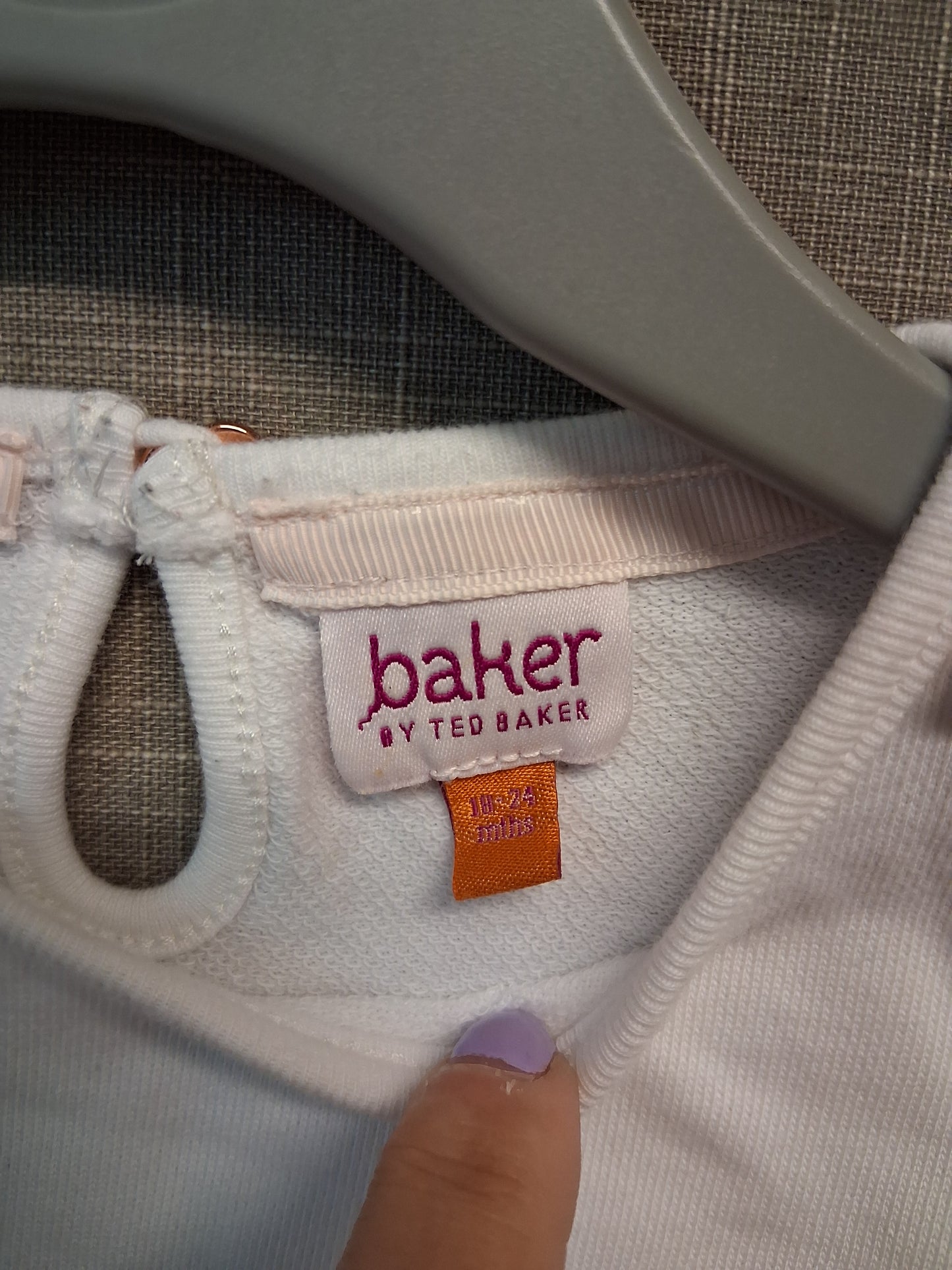 Ted Baker Girls Short Sleeve T-Shirt Cat Theme White Age 18-24 Months