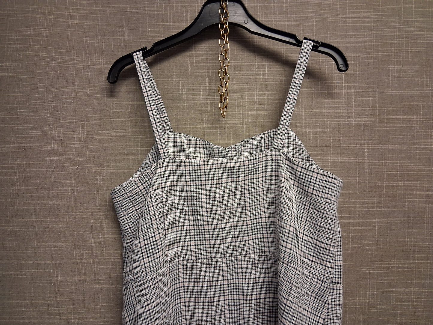 Primark Girls Beige Black Check Pinafore Dress Age 10-11 Years