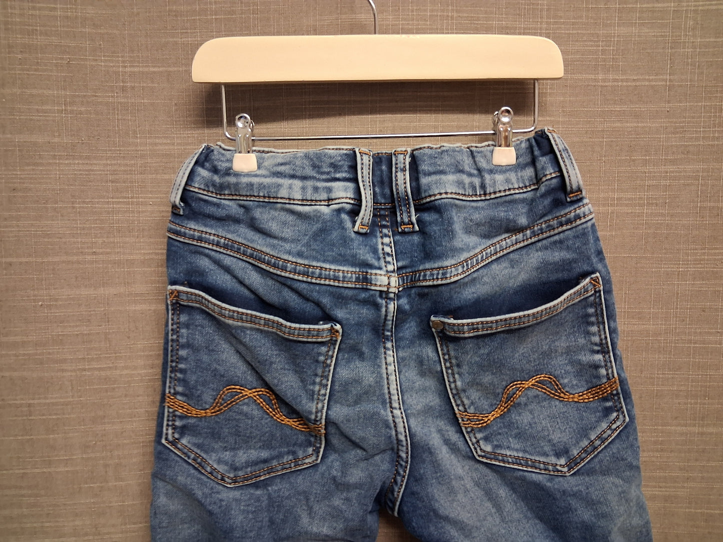 H&M Boys Soft Touch Slim Fit Denim Shorts Age 8-9 Years Adjustable Waist