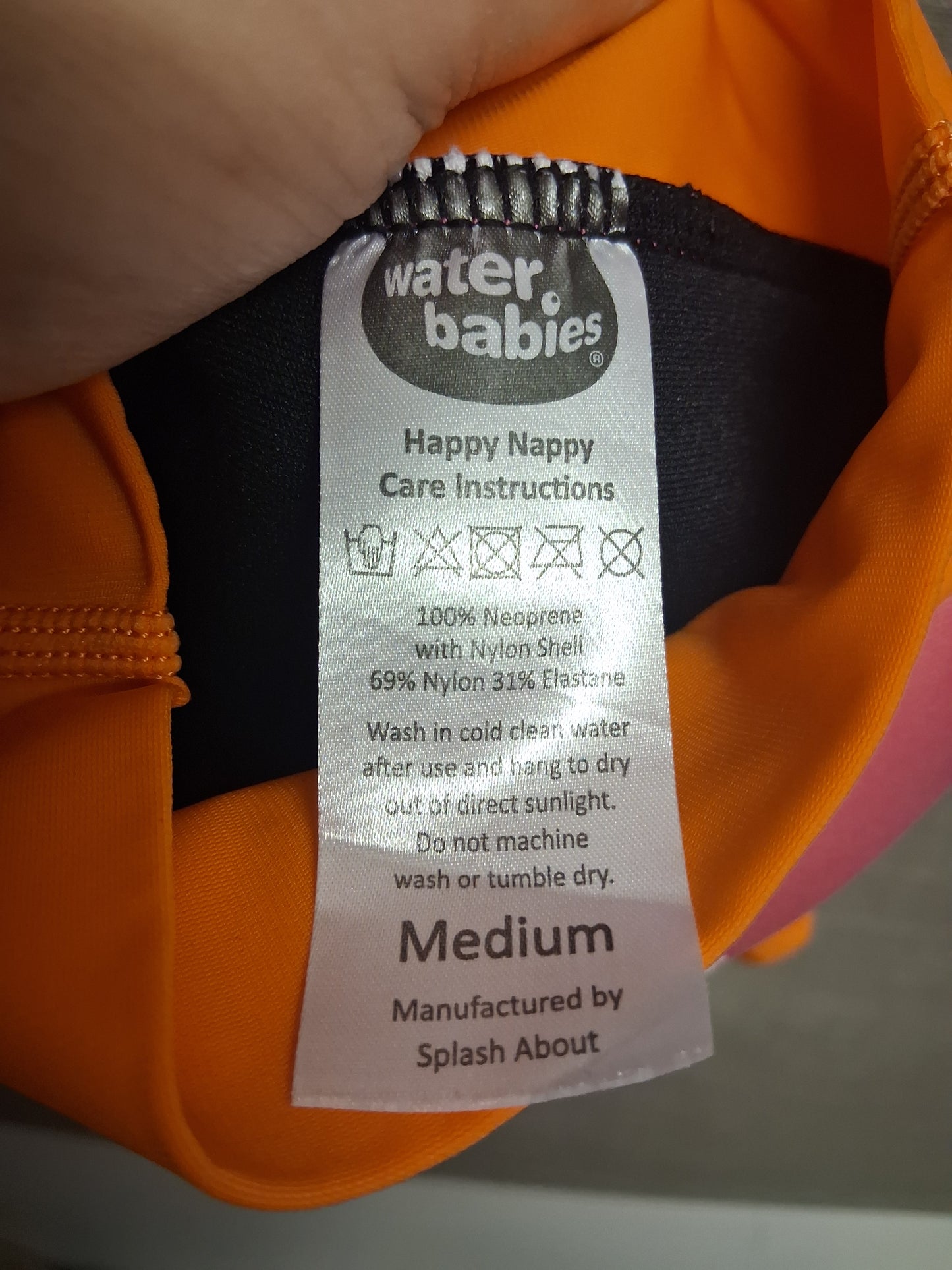 Water Babies Swimwear Pants Orange Pink Size Medium Age 3-6 Months