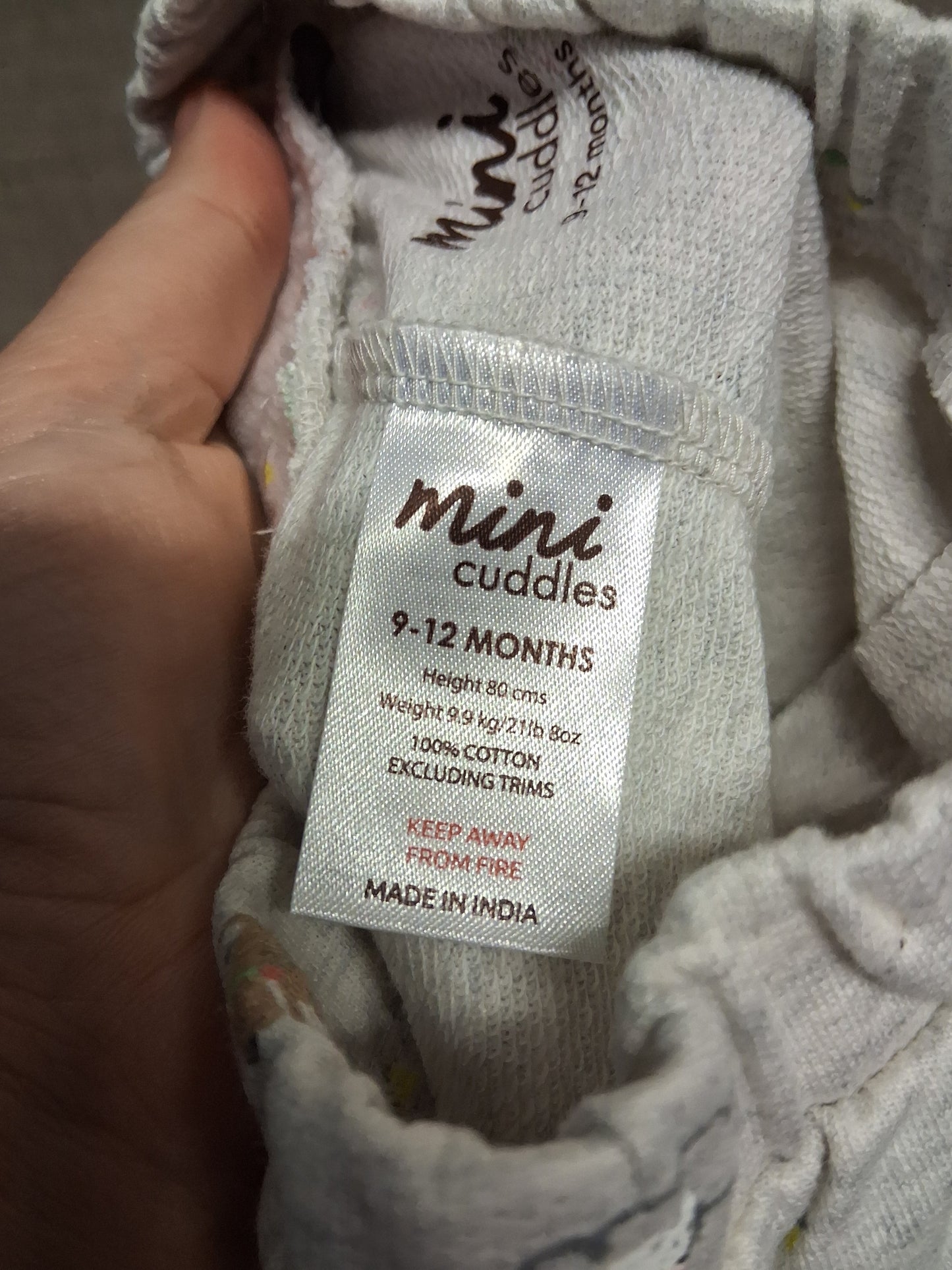 Mini Cuddles Girls Grey Jersey Shorts Age 9-12 Months