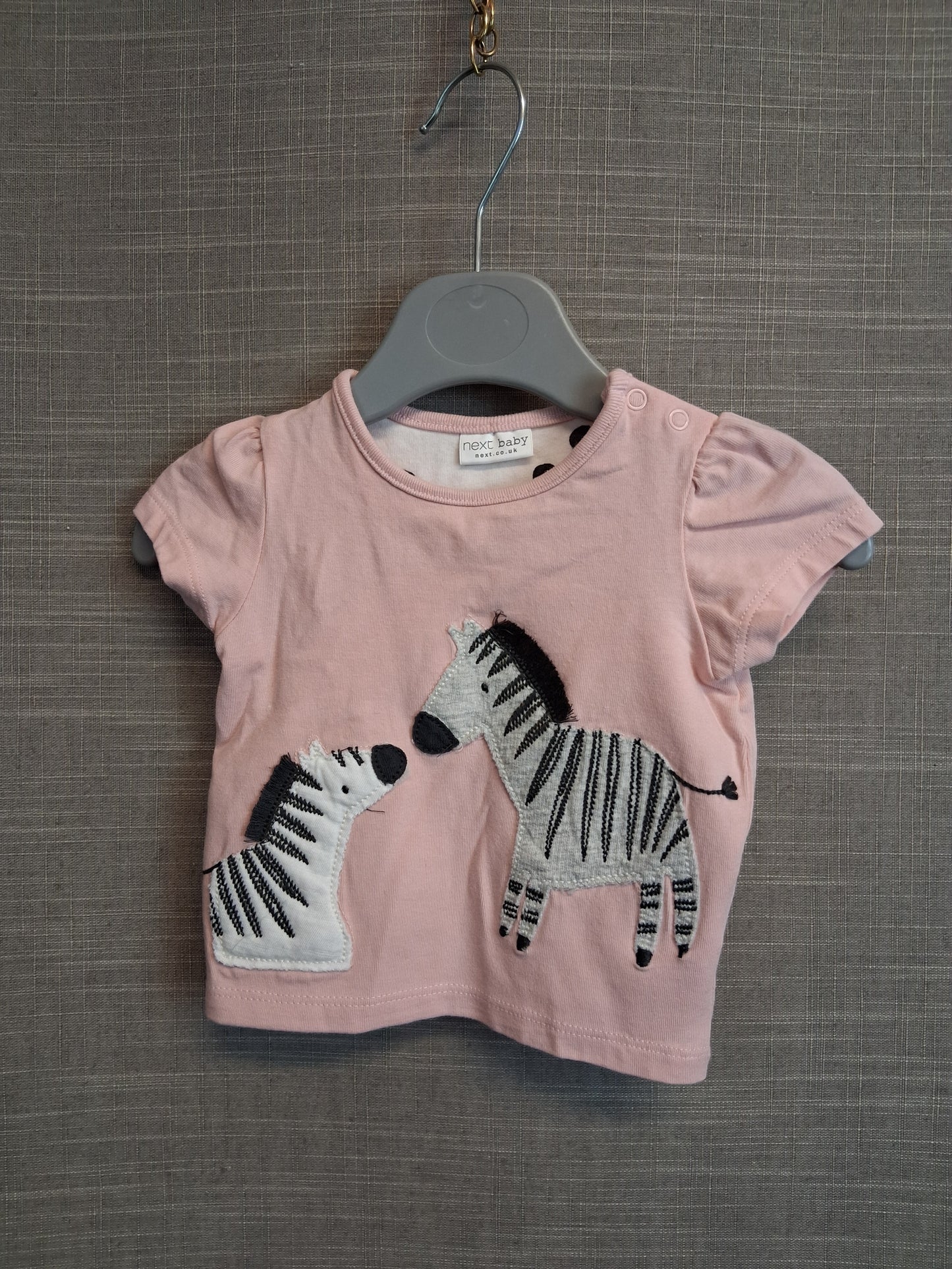 Next Girl Pink Zebra Theme T-Shirt Short Sleeve Age Tiny Baby