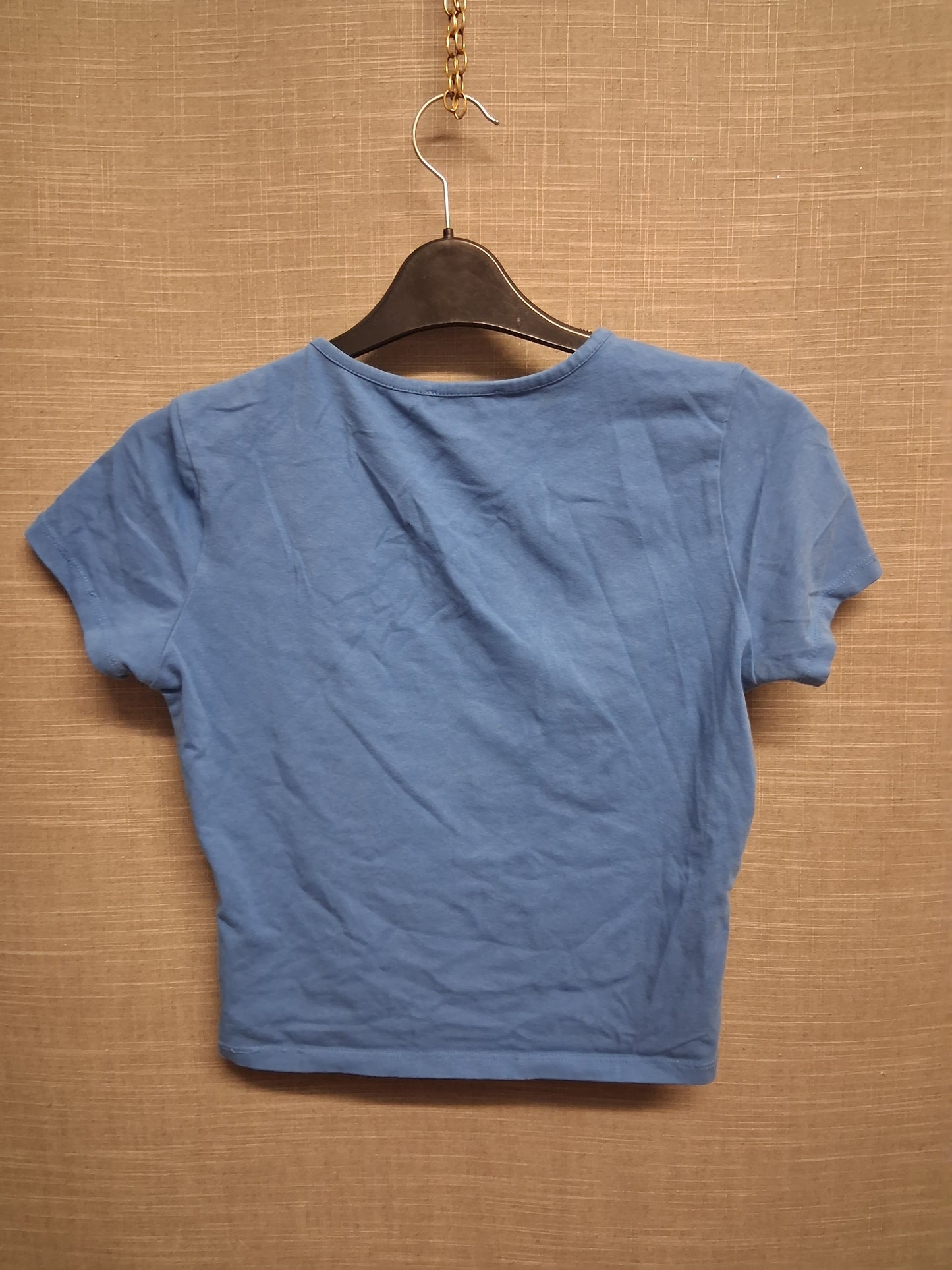 New Look Girls Blue Cropped Short Sleeve T-Shirt Age 14-15 Years