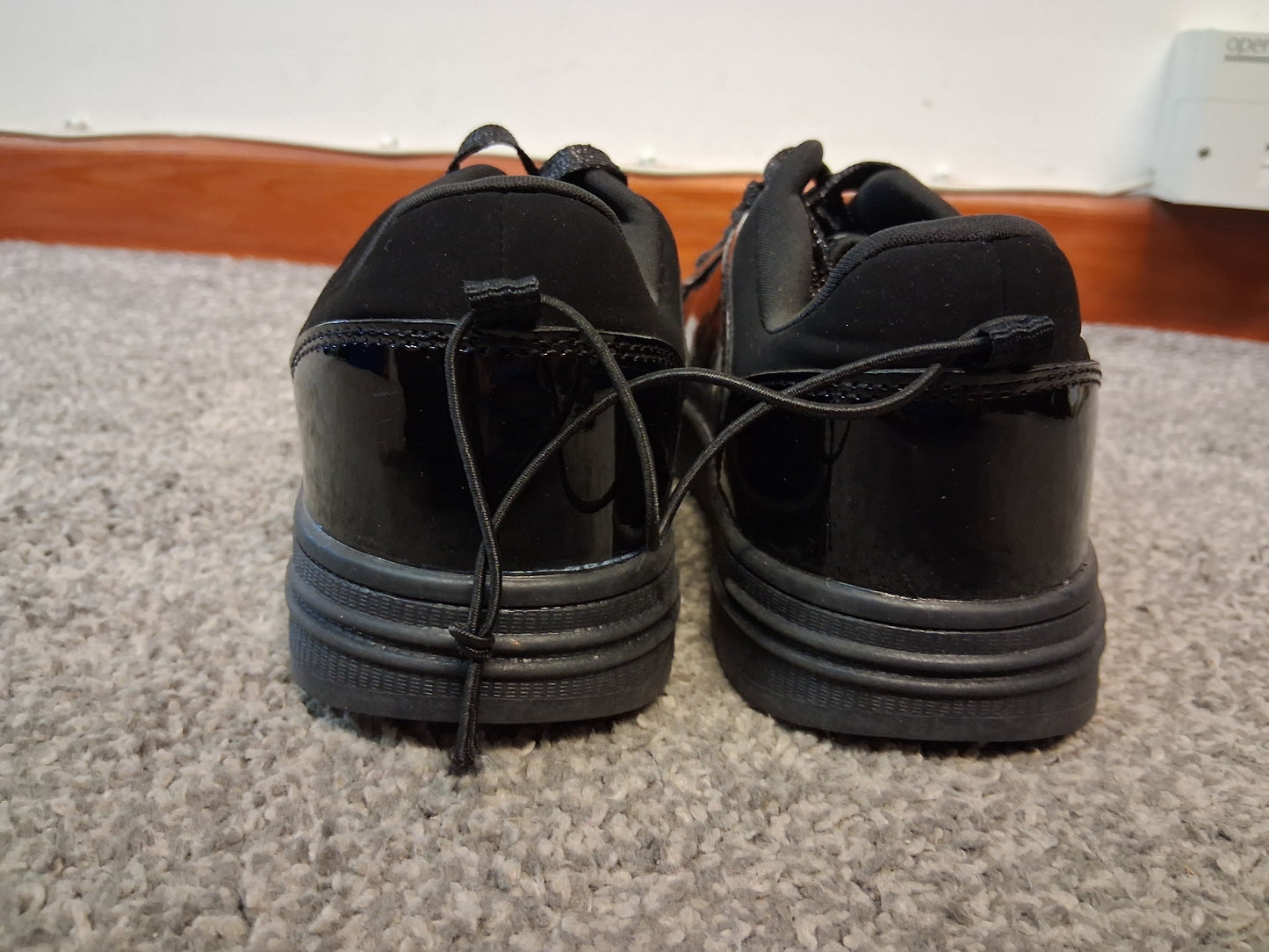 F&F Black Patent Lace Up Shoes/Trainers Size 4 New