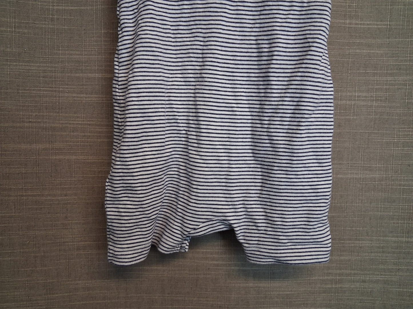 Joules Boys Blue White Stripe Romper Dungarees Age 3-6 Months