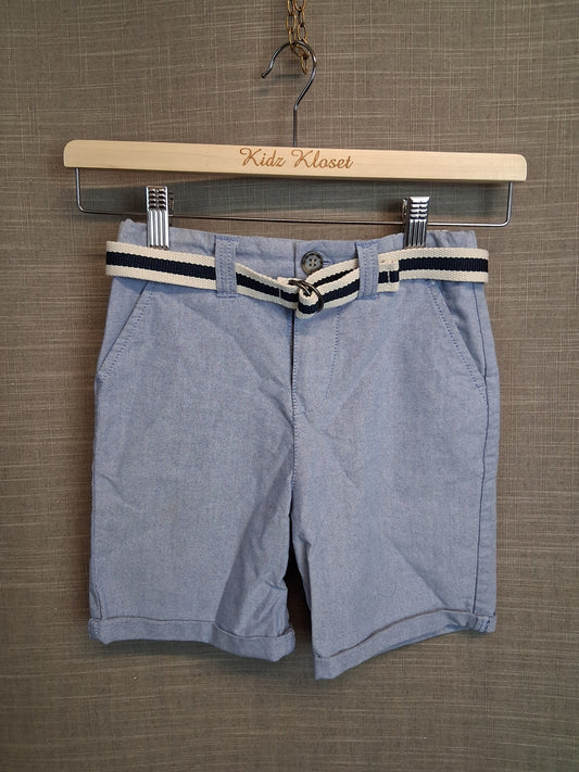 Primark Blue Chino Shorts Age 7-8 Years with Belt