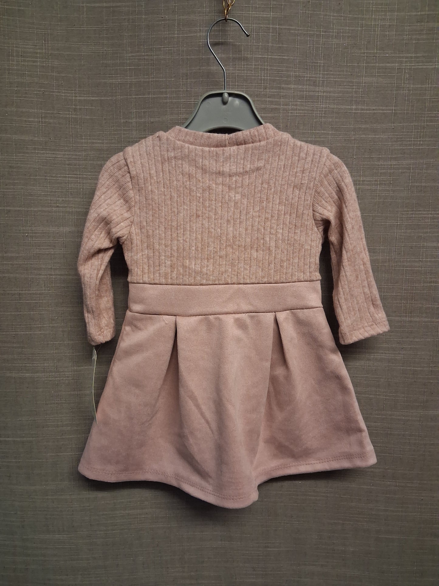 Italy Moda Girls Dusky Pink Long Sleeve A Line Dress Age 12 Month New