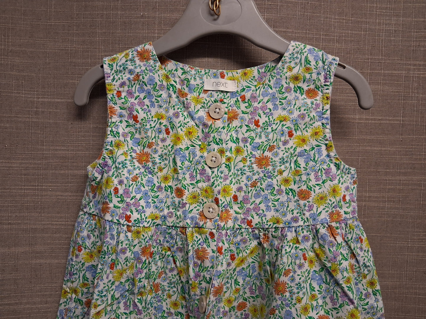 Next Girls Multicolour Floral Sleeveless A Line Dress Age 2-3 Years