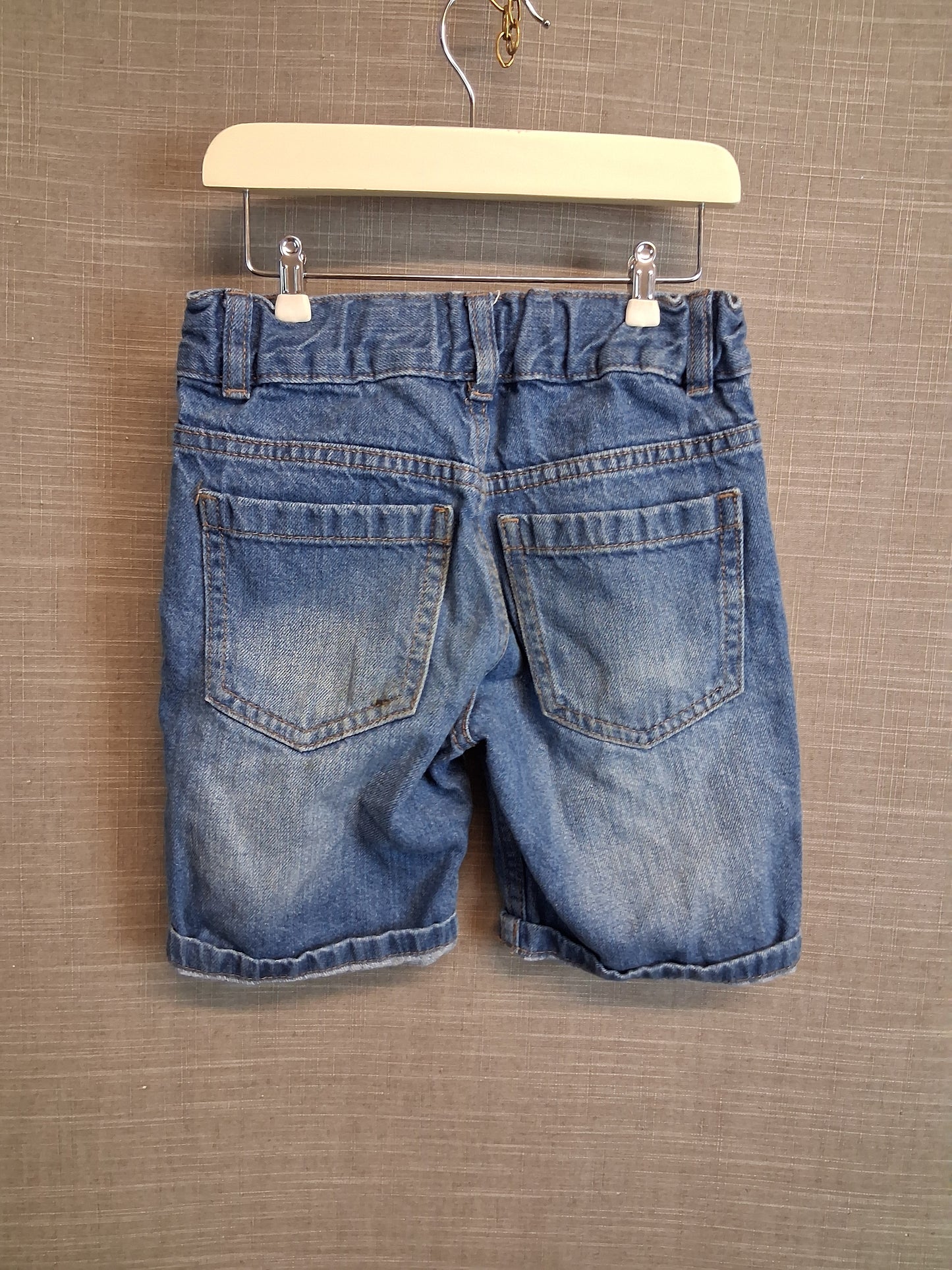 F&F Boys Blue Denim Shorts Jorts Age 4-5 Years