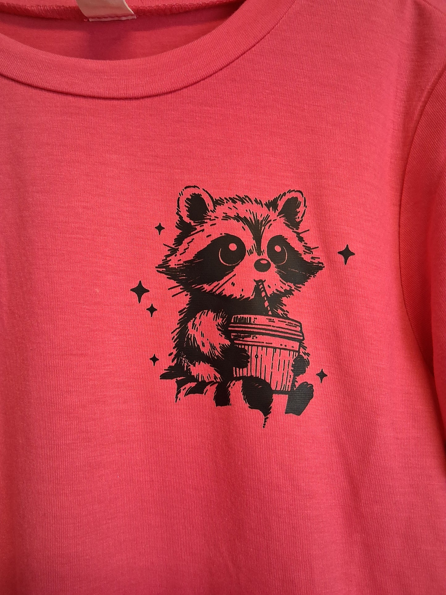 Shein Girls Pink Cute but Feral T-Shirt Age 7 Years Short Sleeve