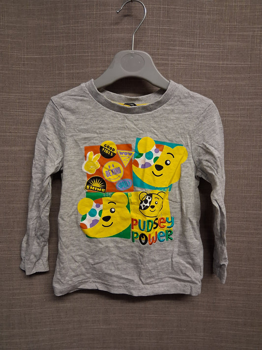 George Boys "Pudsey" Children in Need Long Sleeve T-Shirt Age 18-24 Months