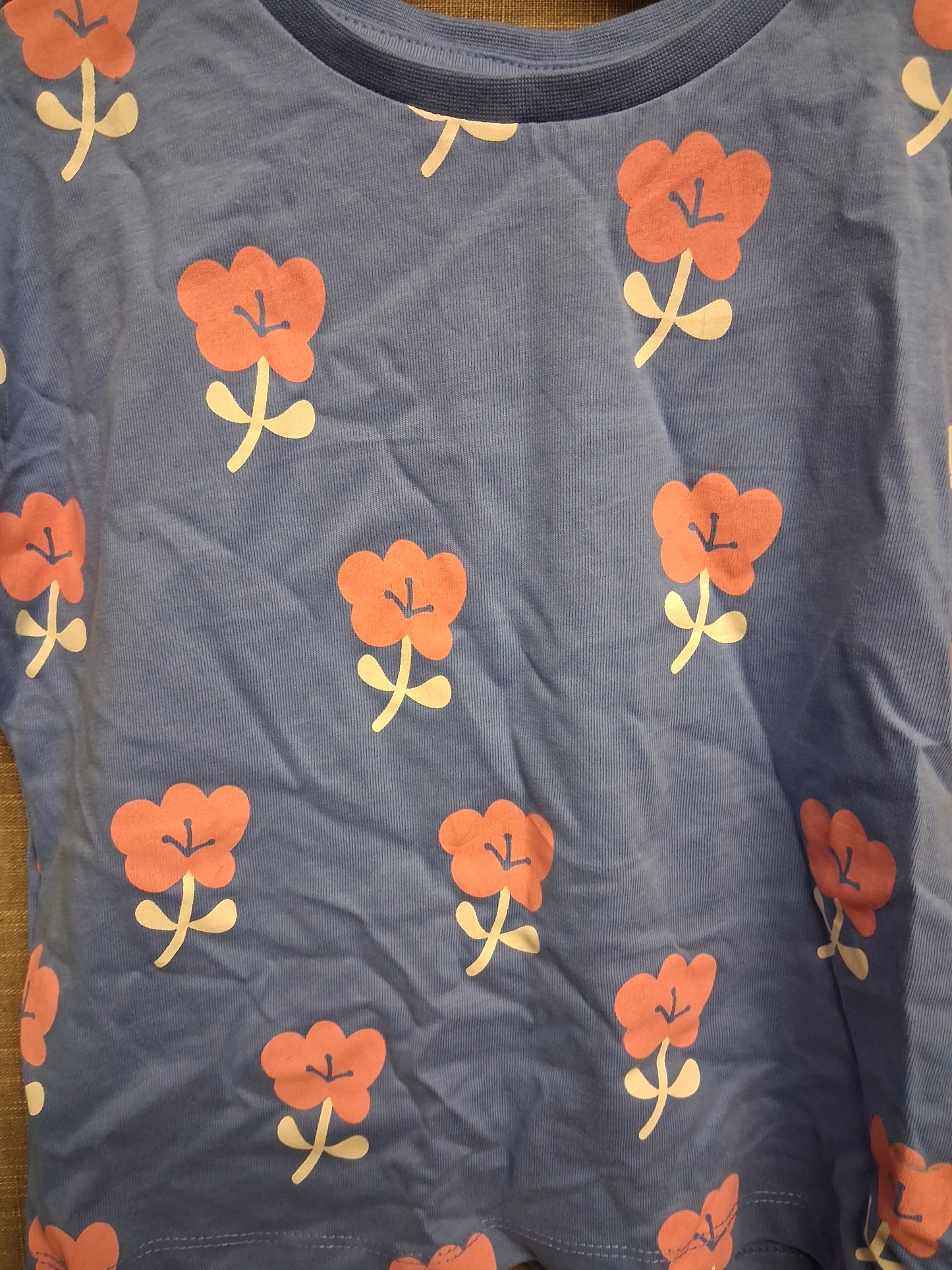 George Girls Blue Floral Short Sleeve T-Shirt Age 2-3 Years