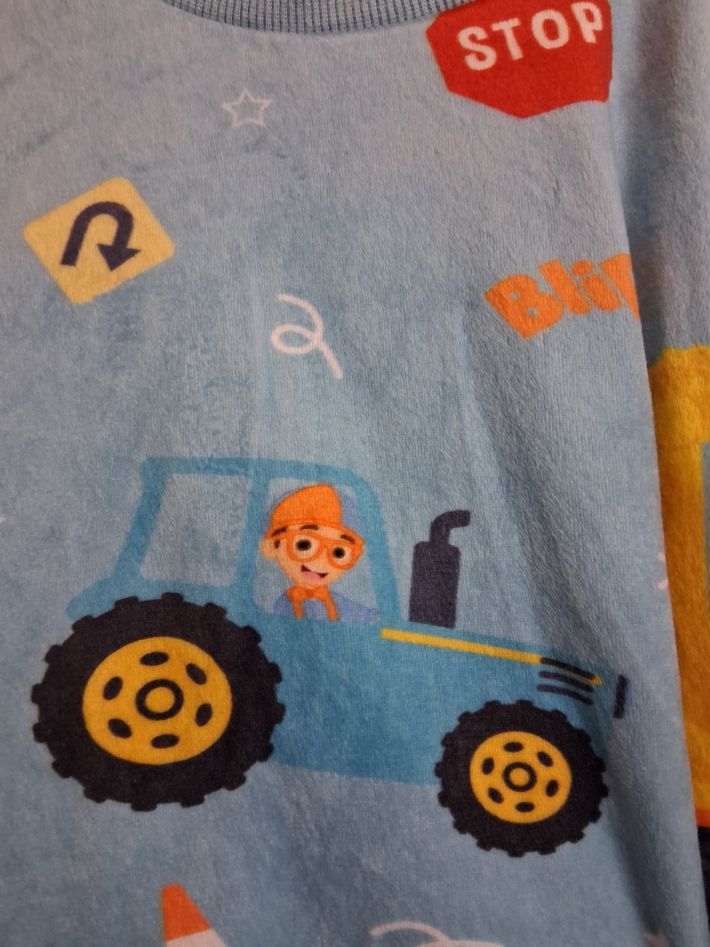 Blippi Matalan Boys Pyjamas PJs 2 Piece Set Blue Velour Age 4 Years