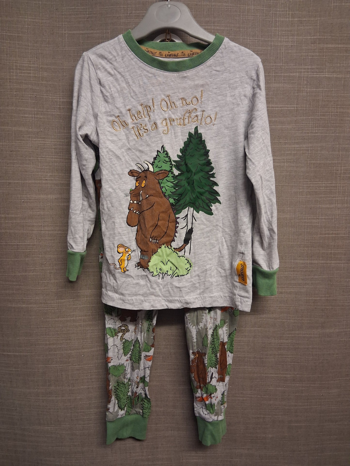 F&F The Gruffalo Boys 2 Piece PJs Pyjamas Set Age 4-5 Years