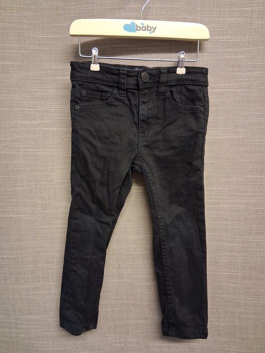 Next Boys Black Skinny Denim Jeans Adjustable Waist Age 3 Years