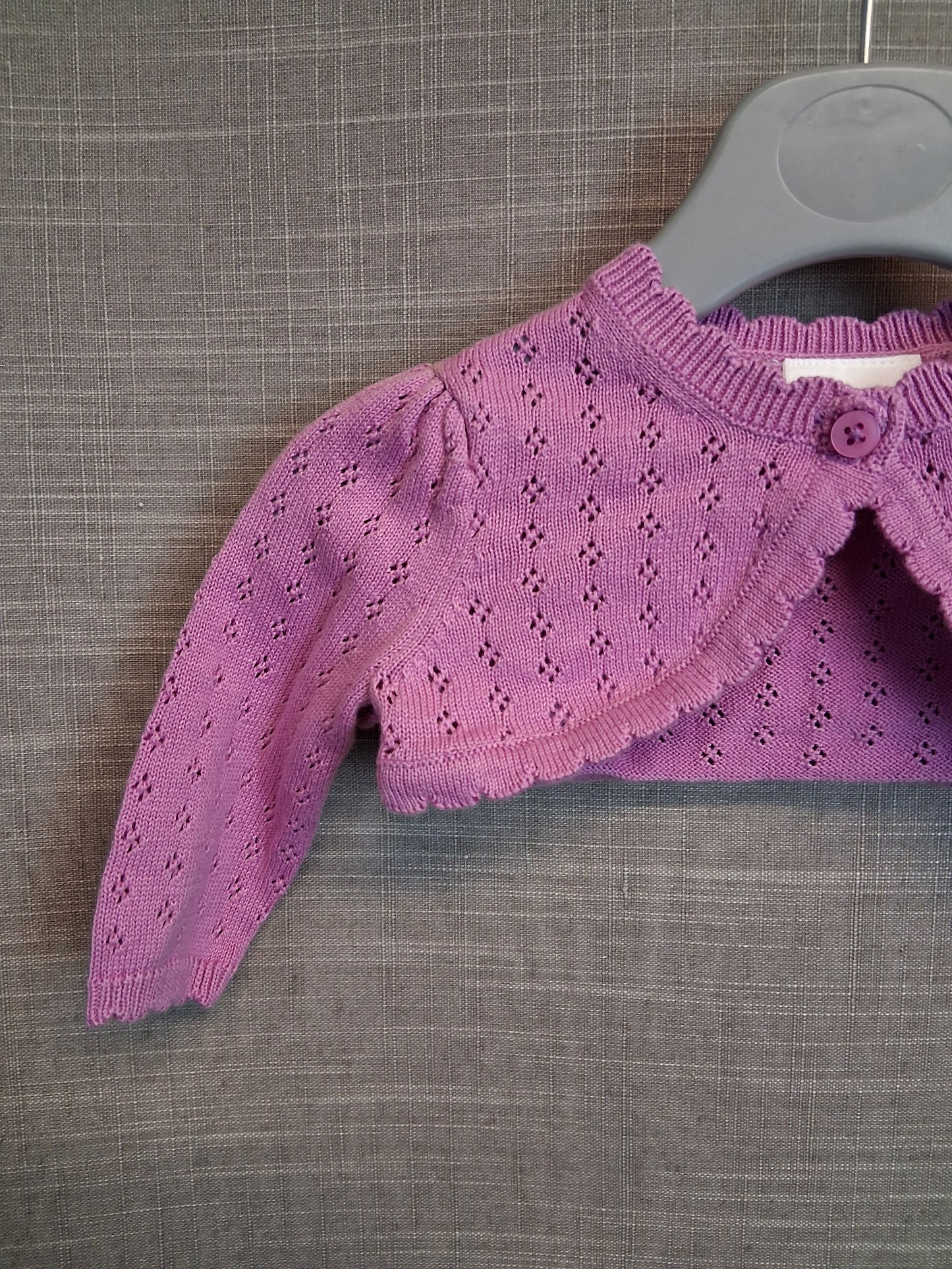 Next Girls Lilac Knitted Cropped Cardigan Age Newborn New