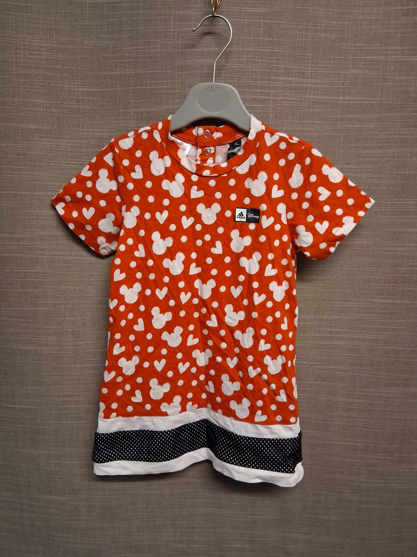 Adidas Disney Red Mickey Mouse T-Shirt Dress Age 18-24 months