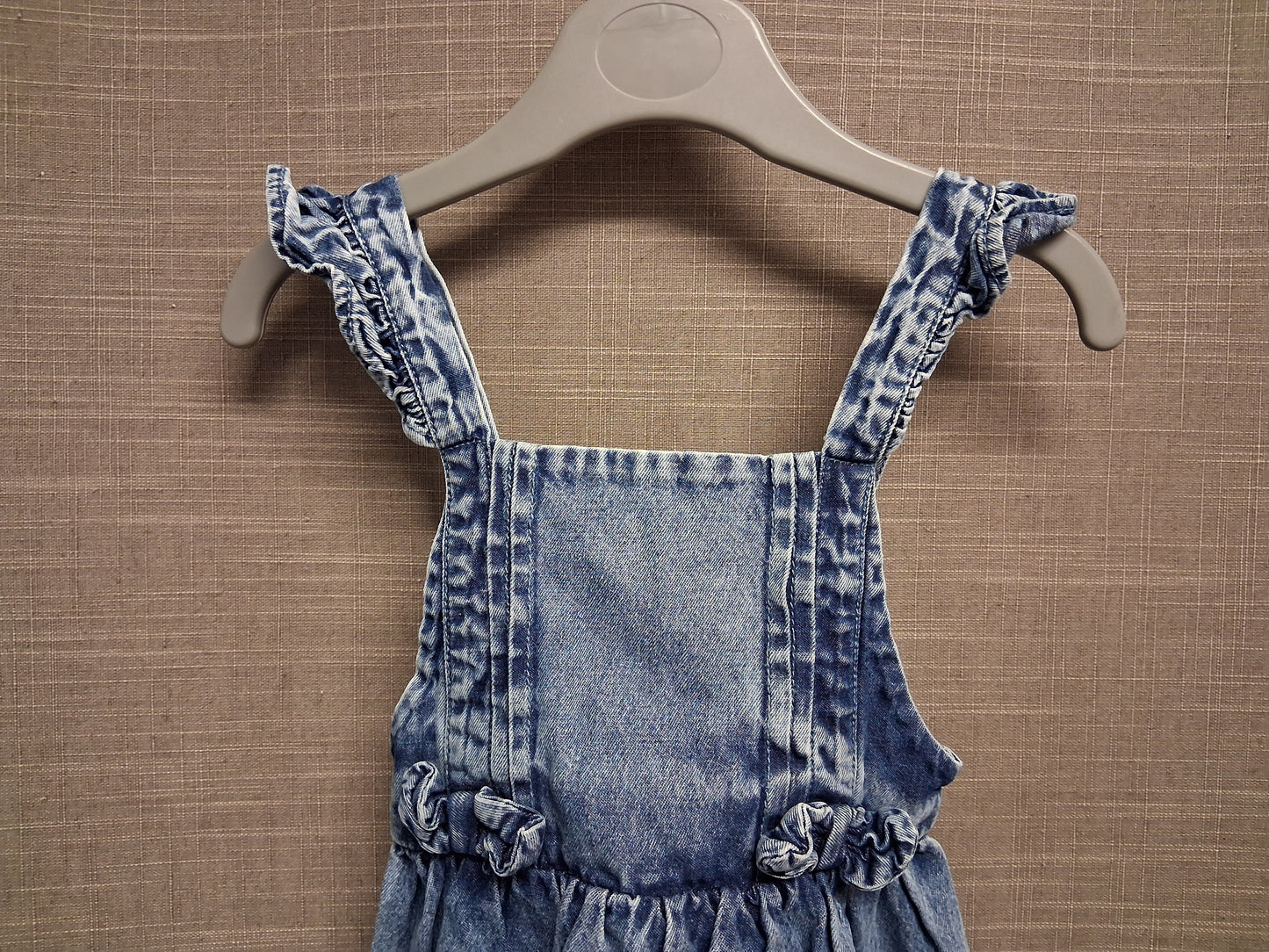George Girls Blue Denim Pinafore Dress Age 9-12 Months