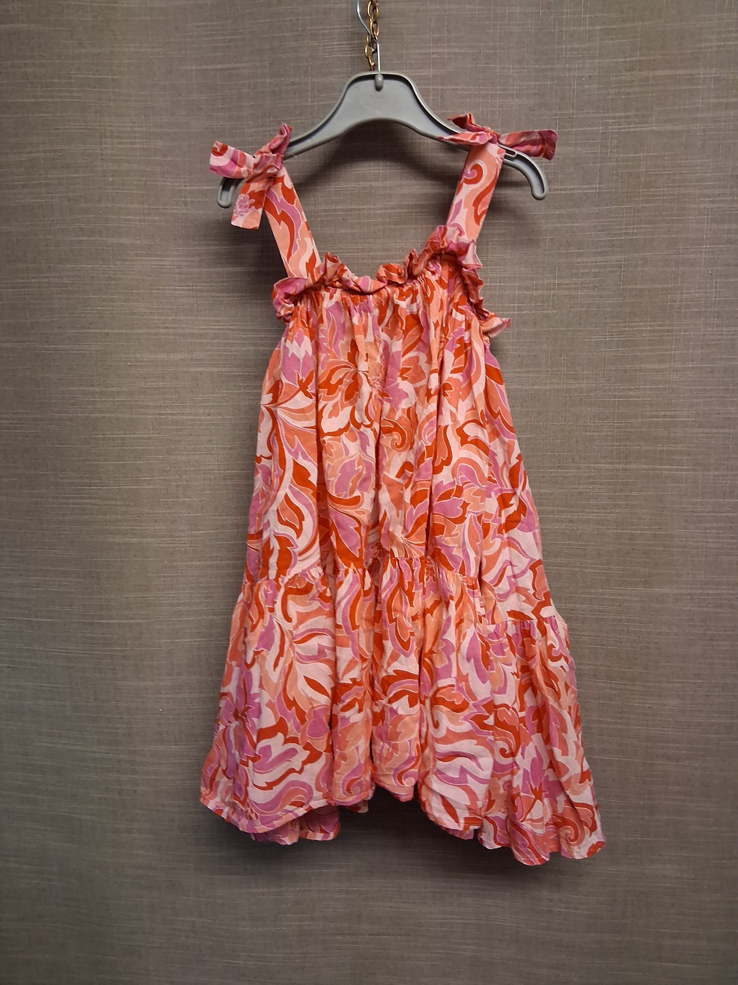Next Girls Red Floral Sleeveless Oversized Loose Fit Age 5 Years