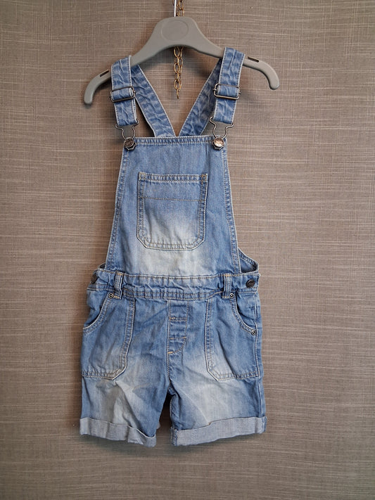Nutmeg Denim One Piece Dungarees Shorts Blue Age 3-4 Years