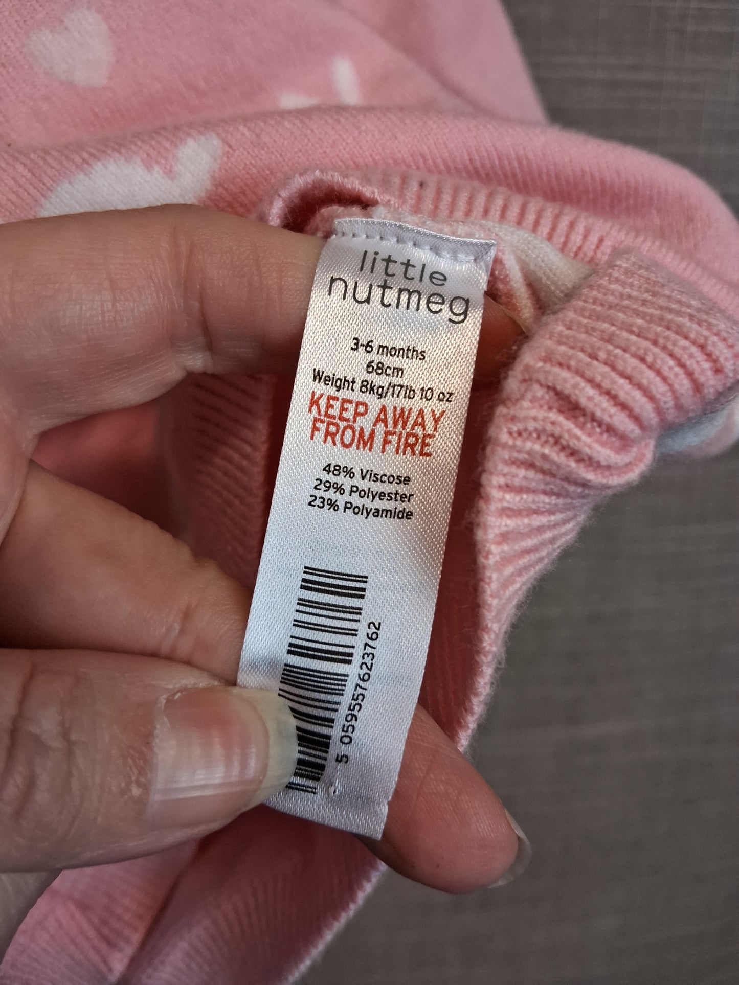 Nutmeg Girls Pink Bunny Jumper Dress Age 3-6 Months
