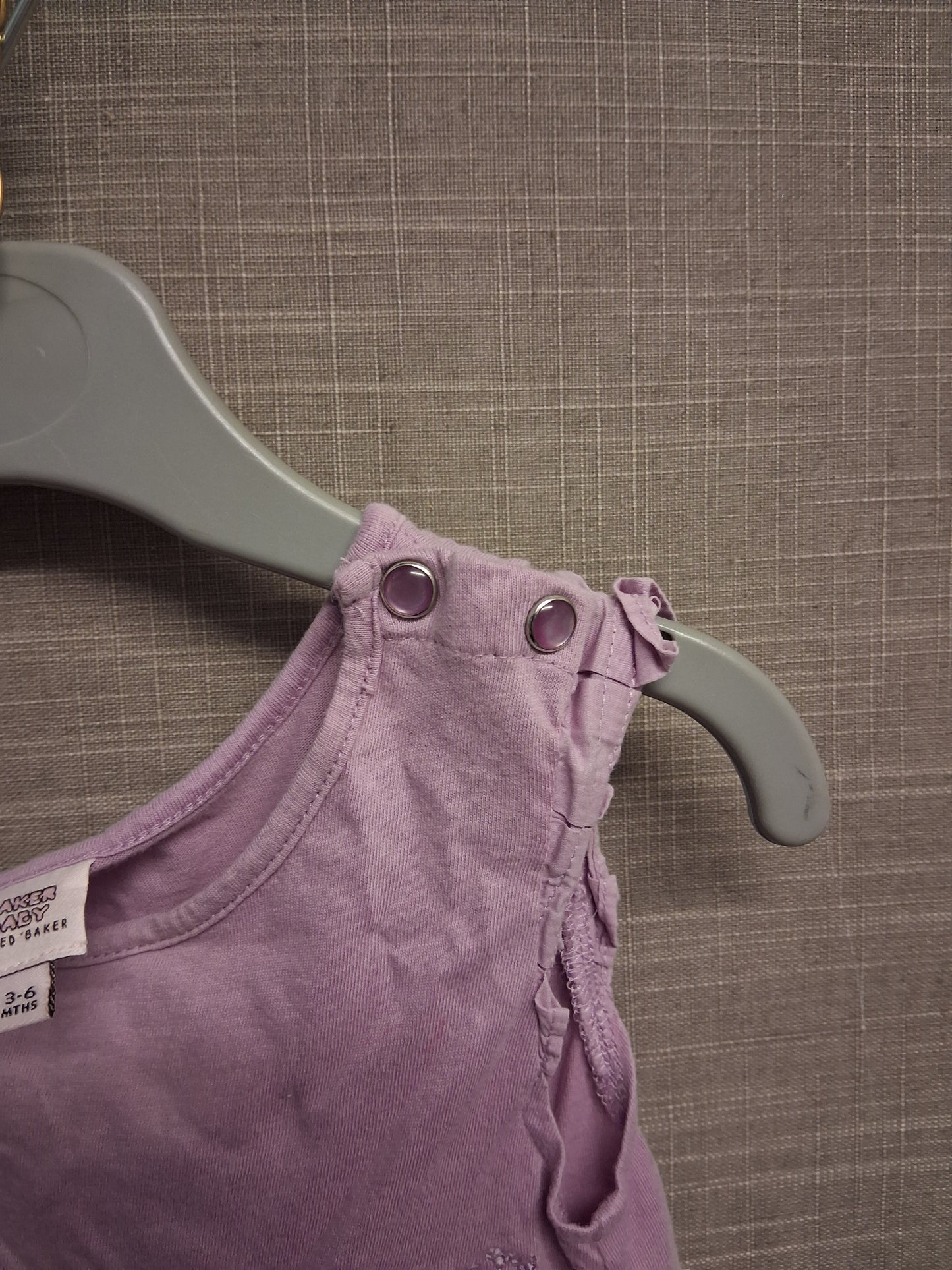 Ted Baker Girls Lilac Romper Sleeveless 100% Cotton Age 3-6 Months