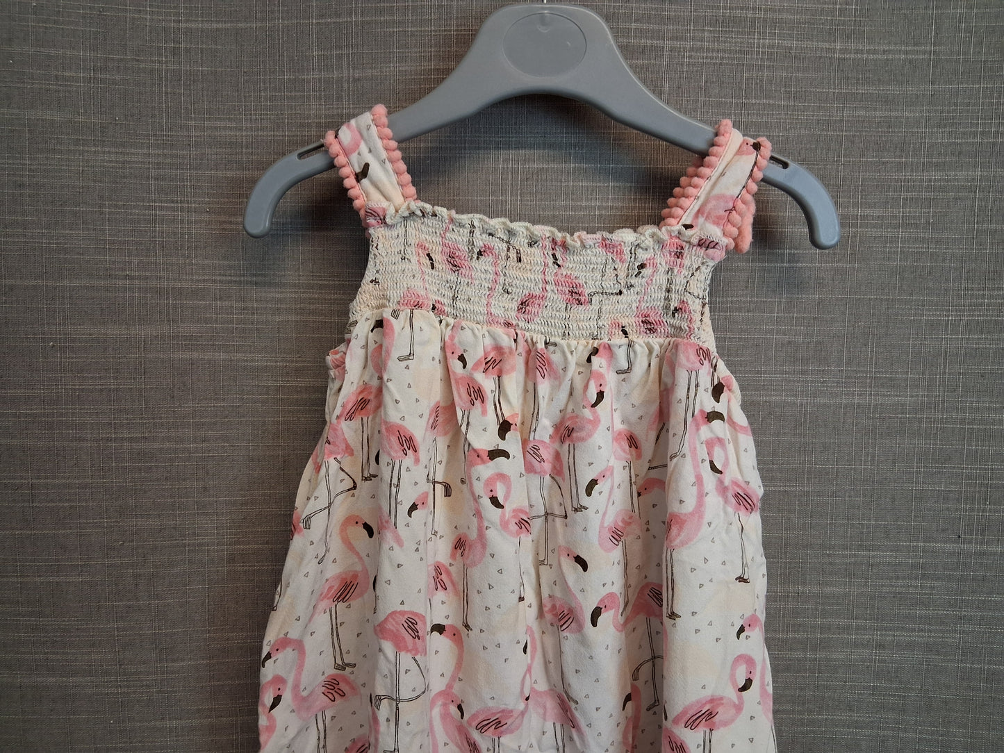 Next Girls Romper One Piece Pink  Flamingo Age 9-12 Months
