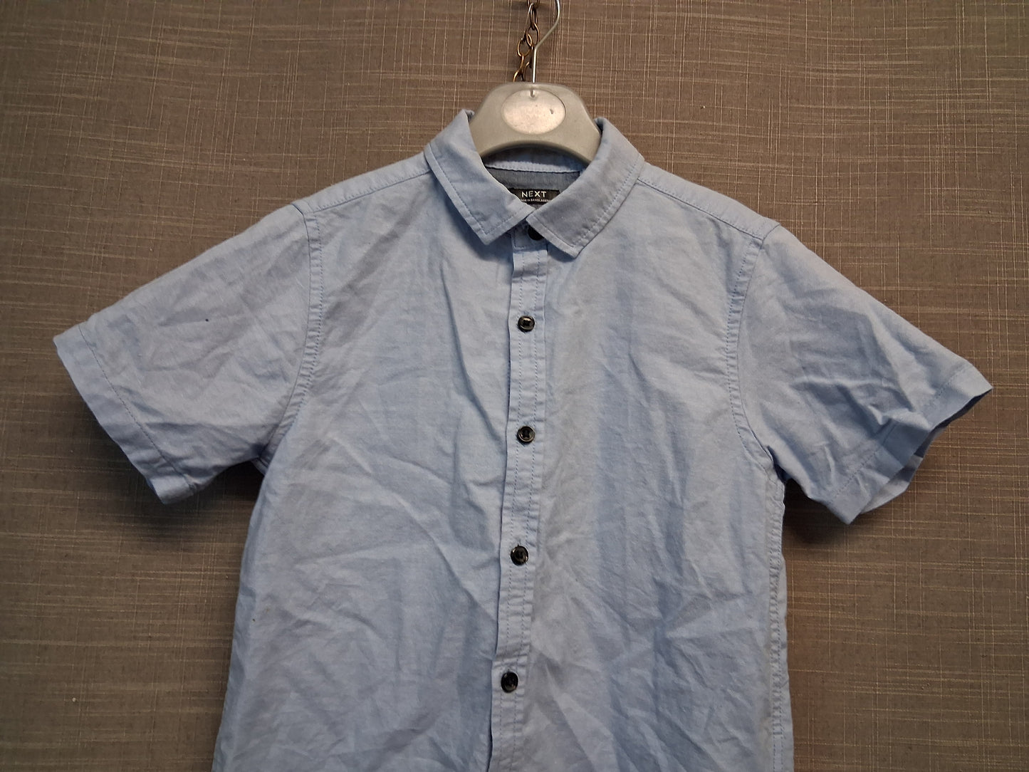 Next Boys Chambray Blue Shirt Short Sleeve Age 5-6 Years